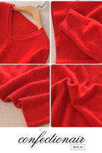 Laden Sie das Bild in den Galerie-Viewer, 35% Kaschmir Pullover rot Wolle Damen - Confectionair Berlin
