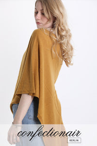 10% Kaschmir 35% Wolle Poncho Cape "Made in Italy" Natur Confectionair