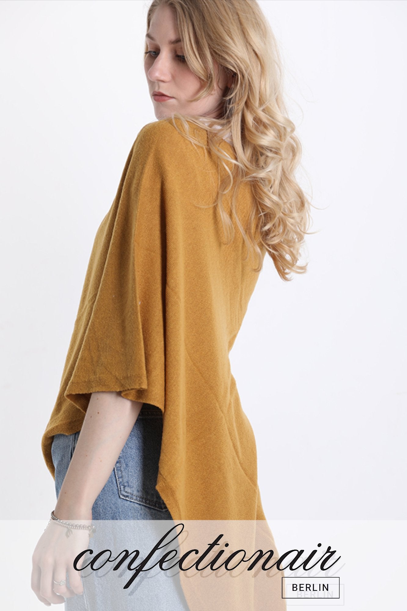 10% Kaschmir 35% Wolle Poncho Cape 